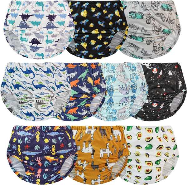 EZ Moms 10 Pack Cloth Diaper Cover for Boys Reusable Rubber Pants