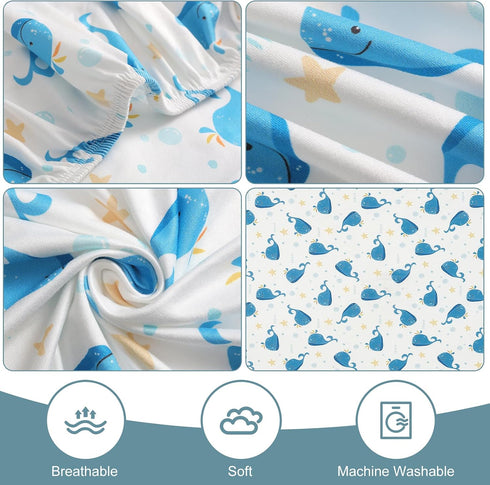 FHMJYH Pack 2 Set. Set. Pack n Play Fitted Sheet. Piece Mini Crib Sheet. Elastic Playard Sheet. Portable Sheet Elastic