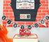 Fire Truck Cake Topper - Glitter Fireman Themed Party Decoration for Graduation or Birthday Party Supplies
