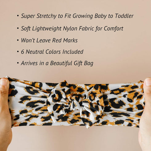 Baby Girl Nylon Headbands with Bows - Newborn Infant Toddler Hair Accessories