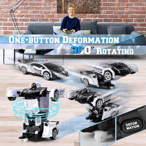 Dolanus Remote Control Car - Transform Robot RC Cars, One-Button Deformation, 360 Degree Drifting