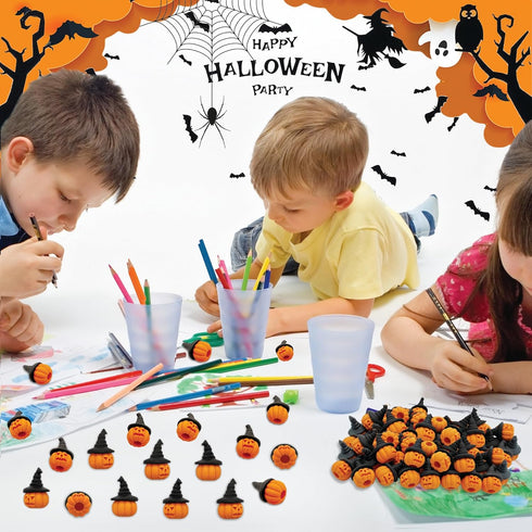 Pumpkin Erasers for Kids, 60pcs Halloween Bulk 3D Jack-O’-Lantern Mini Pencil Top Erasers