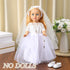 RoundFunny 7 18 Inches Communion 18 Inches Pcs American Doll Clothes Outfit First Dress with Matching Headband Veil