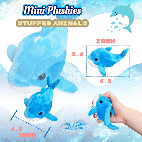 Kawaite (1 Pack), Blue Dolphin Stuffed Animal Kawaii Plushies for Girls and Boys, Dolphin Plush Toys Kids Key Chains