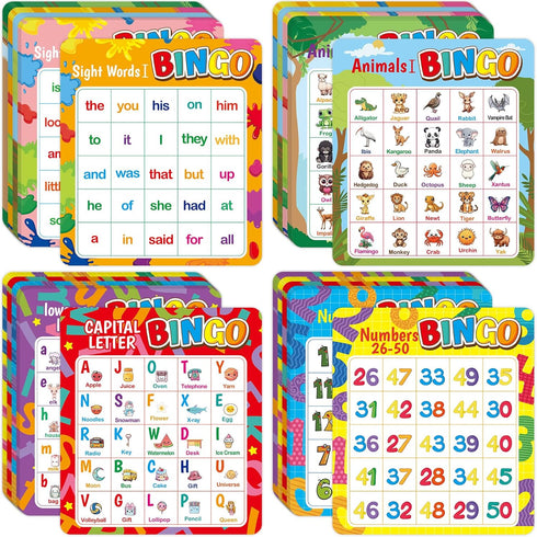 Fancy Land Alphabet Bingo Game Kids Sight Word Bingo Set Number Letter