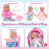 Set Playset 12" Stroller,2 Sets 3-7 deAO Baby Doll Stroller Baby Doll Accessories Pretend Play Toys with Baby