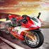 Pull Back Motorcycle Model - 1:12 Scale Toy Motorcycle with Light and Music Gift for Children (Red) Boys and Girls