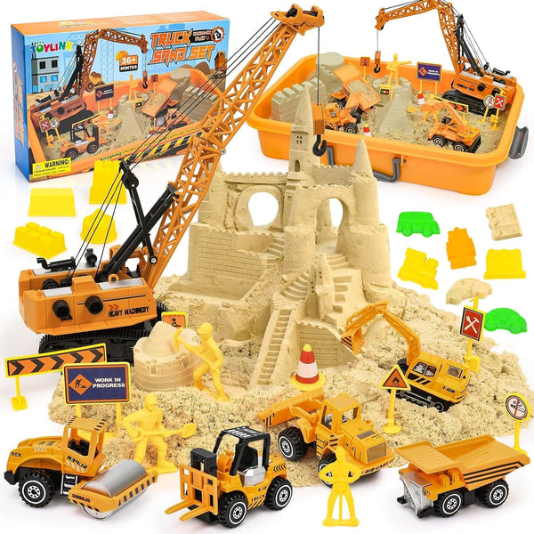TUZT Kids Construction Sensory Bin Play Sand Kit Toys for Toddlers, Sandbox