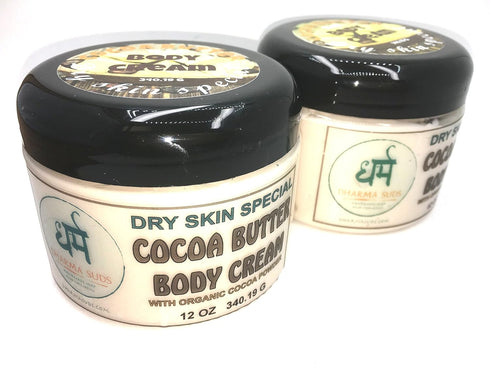 Dharma Suds 12 oz Cocoa butter moisturizer body cream dry skin special with organic cocoa powder