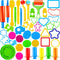 JOYIN 44 Pieces Play Dough Accessories Set - Various Plastic Molds, Rolling Pins, and Cutters for Kids