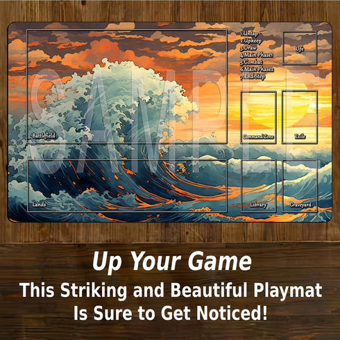 Landscape MTG Playmat 24 x 14 inches - Board Game Mat with Storage Bag, Smooth Rubber Surface for Trading Cards