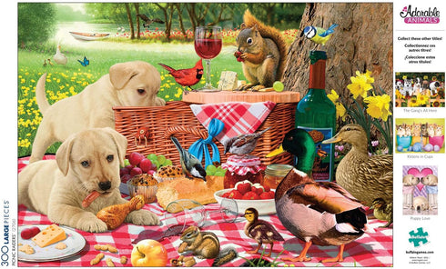 Buffalo Games Picnic Raiders - 300 LARGE Piece Jigsaw Puzzle in Red