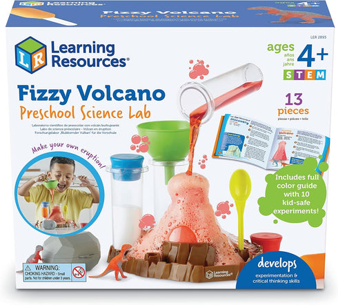 Learning Resources 13-Piece Fizzy Volcano Science Kit, Preschool STEM Toys for Kids Ages 4+, Science Experiments