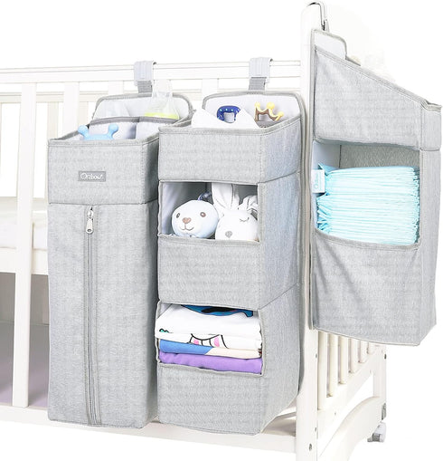 Orzbow 3-in-1 Hanging Diaper Organization Storage for Baby Essentials, Nursery Organizer and Baby Diaper Caddy, Light