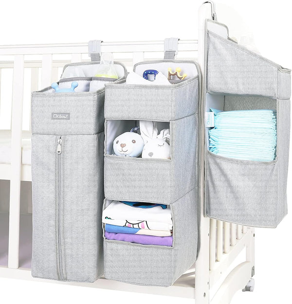 Orzbow 3-in-1 Hanging Diaper Organization Storage for Baby Essentials, Nursery Organizer and Baby Diaper Caddy, Light