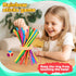 WhimsiPlay 42-Stick 3 4 5 6 Counting, Montessori Wooden Board Game, Dice Game, Math Puzzle Toy for Kids Years Old