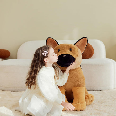 IKASA Giant German Shepherd Dog Stuffed Animal Plush Toy - 26" Jumbo Soft Fluffy Plushie, Gifts for Kids