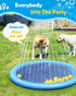 97" Summer Peteast Splash Pad for Dogs & Kids, Anti-Slip Doggie Splash Pad, Thicken Sprinkler Pool Outdoor Water Toys