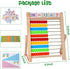 Wooden Abacus for Kids Math - Educational Counting Toy with Sticks and Number Alphabet Cards