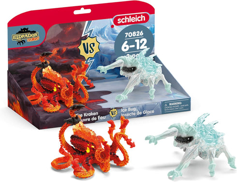 schleich Eldrador Creatures - 2 PC Ice Bug vs Fire Kracken Playset