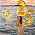 KatchOn Gold 25 Balloon Numbers, 40 Inch, 25th Birthday Balloons with Confetti