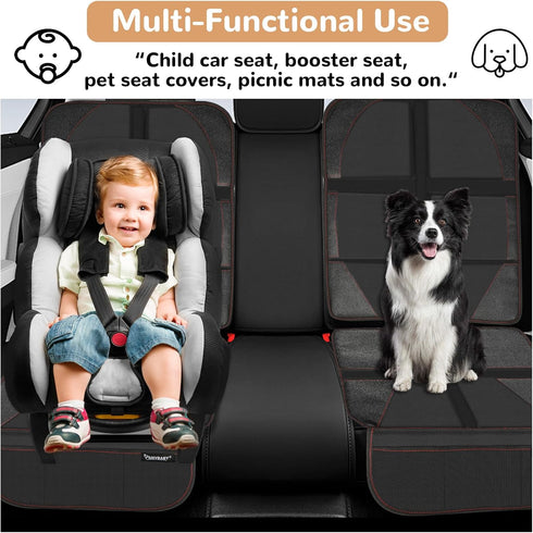 PANYBABY 600D Car Seat Protector for Baby, Car Seat Cover, Durable Oxford Fabric, Anti-Slip Base,Mesh Pockets for Baby