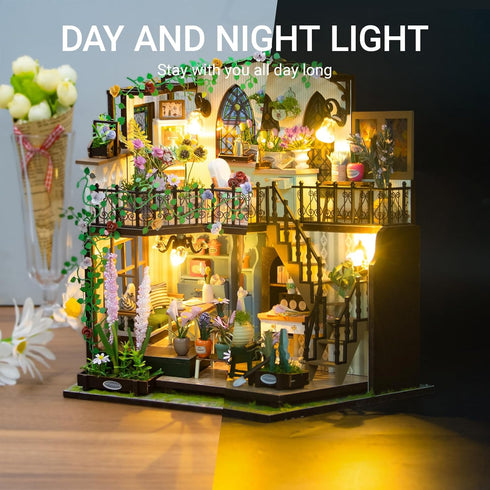 PANZIYU DIY Miniature House Kit, Fairy Dollhouse for Adults to Bulid,Tiny Home Making Kit with Wooden Furniture
