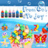 Kiditos Glow in The Dark Magic Water Elf Toy Kit, Aqua Fairy Water Gel Kit with 6 Colors and Molds