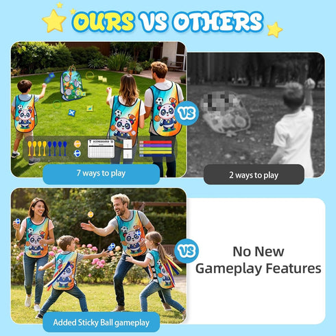 3-8, 7-in-1 Set AOSITE Toddler Bean Bag Toss Game for Kids Outdoor Cornhole Board with Ring Toss, Sticky Balls Darts