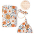Konssy Baby Girl Newborn Receiving Blanket with Matching Headband and Beanie Set