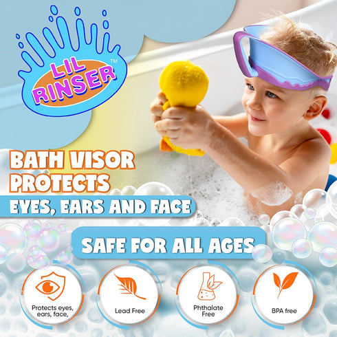 Shampoo Visor by Splash Guard, Comfort Seal Baby Bath Shampoo Shower Cap, Protects Eyes, Ears, Face