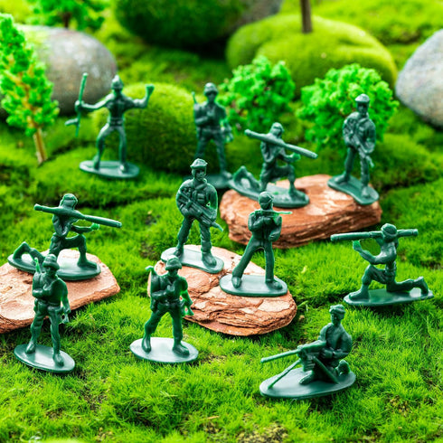 100 Pcs Army Men Action Figures, Plastic Classic Green Army Men Toys for Boys, Multiple Poses Soldier Action Figures