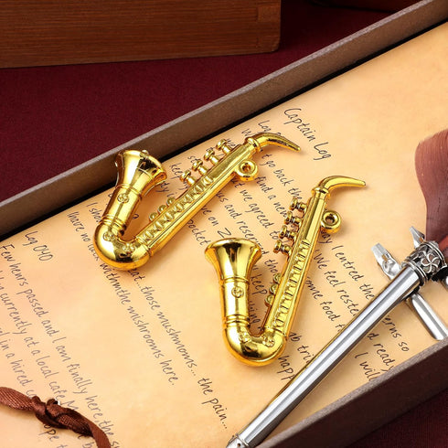 9 PCS Miniature Saxophone - Mini Saxophone Model for Dollhouse 1:12 Miniature Musical Instrument