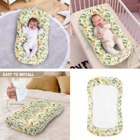 Sarogrorin Leaves Dinosaurs Baby Lounger Cover Dinosaur Eggs Nest Cover Breastfeeding Nursing Pillow Covers Detachable