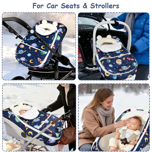 Pack Set Pea Pod of Nursing Pillow Cover and Baby Car Seat Cover Infant Car Seat Canopies Cover for Newborn