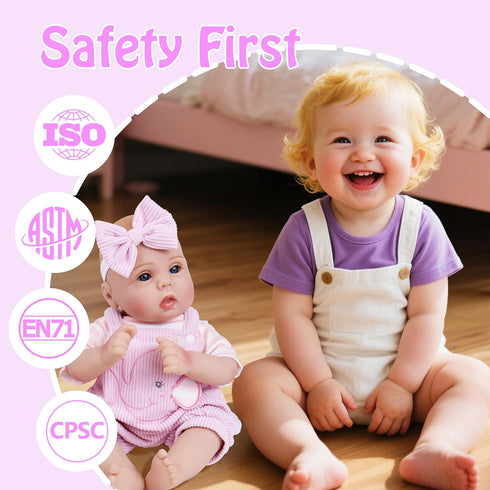 18Inch 3+ Milidool Lifelike Reborn Baby Dolls Realistic Baby Girl Dolls Newborn Baby Girl with Pink Doll Clothes