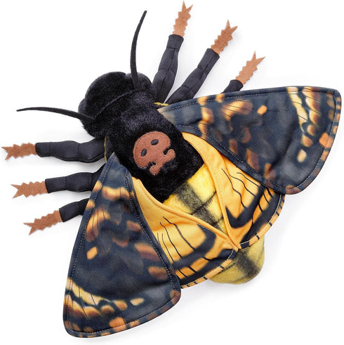 FRANKIEZHOU Simulation Deaths Head Hawk Moth Stuffed Animal - Yellow 25", Lifelike Plush Toy for Kids