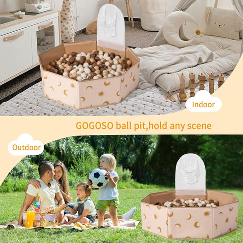 GOGOSO Ball Pit Tent for Toddlers, Large Soft Play Ball Pool with Basketball Hoop for Kids, Dogs, Cats (40 Inch)