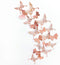 pinkblume Rose Gold Butterfly 3D Wall Decals, DIY Removable Metallic Paper Butterflies for Home Decorations (48PCS)