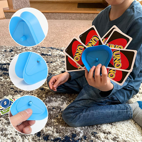 Motroce 4 4 15 Pcs Playing Card Game Holders, Colors Hands Free Triangle Shaped Poker Tray, Holds Up to Poker Cards