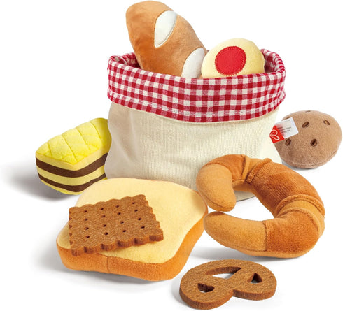Hape Toddler Bread Basket |Soft Pretend Food Playset for Kids, Bread Toy