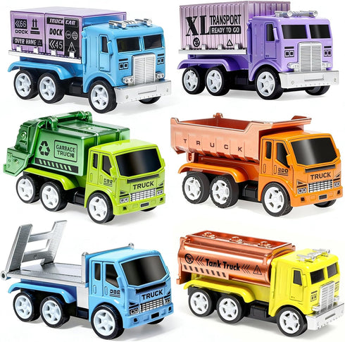 Oriate 6 PCS Diecast Metal Toy Trucks Vehicle Set, Cars Toys with