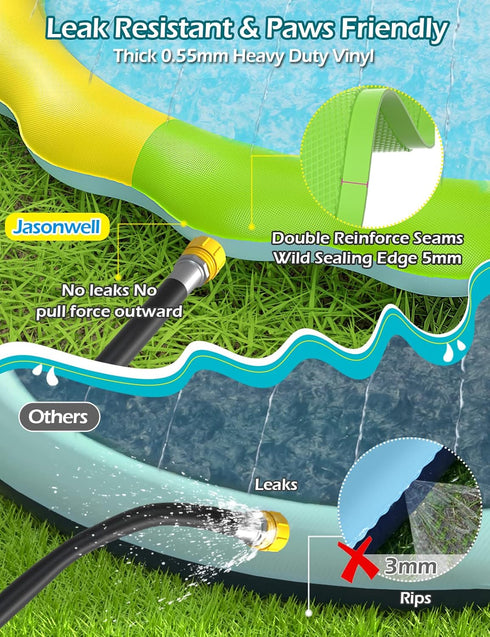 Jasonwell Splash Pad Sprinkler for Kids, Inflatable Splash Mat for Outdoor Water Play, Toddler Pool