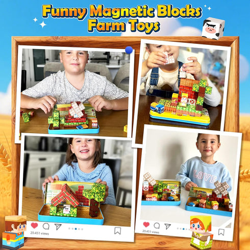 3 4 5 6 7 8 Soyee Magnetic Blocks Travel Toddler Toys Magnet Building Tiles Construction Cubes STEM Sensory Learning