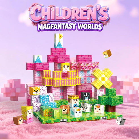 powerful xishan 150 3+, 4 PCS Magnetic Blocks, Magnetic Building Blocks Cubes, Princess Magnet Toys for Kids Ages