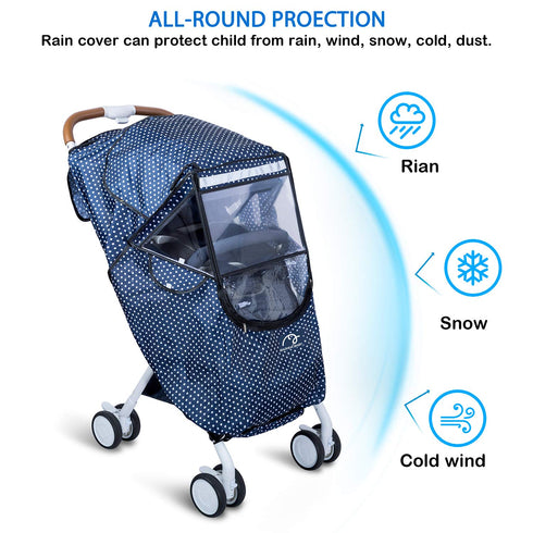 Stroller Rain Cover,Stroller Cover for Winter,Universal Stroller Accessory,Waterproof, Windproof, Ventilation, Sun