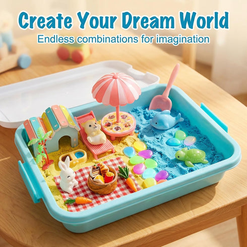 Toys,Summer Set 3 4 5 6 7 8 Carolart Pet Sensory Bin,Hamster and Rabbit Habitat,Animal Sensory Sand Kit for Boys
