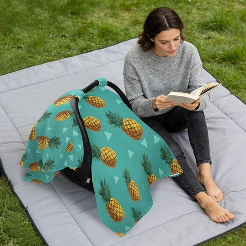 Mazeann Summer Pineapple Pattern Car Seat Cover Baby Breathable Soft Infant Carseat Covers Canopies Babies Carrier