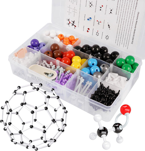 Molecular Model Kit - 444 Pcs Organic Chemistry Set for Lessons, Atom Element Model Building Kit for Students