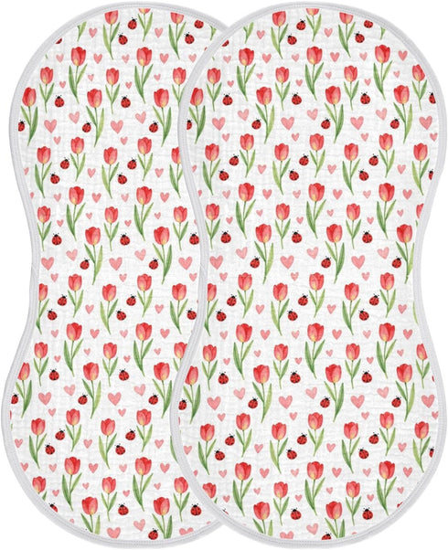 decor gift 4 Pack 22x11in Cotton Baby Muslin Burp Cloths Easy Care Flower Mothers Day Cloths spit up rag for Unisex boy